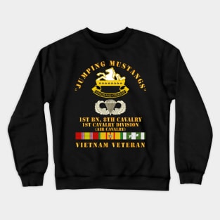 Jumping Mustangs w DUI - ABN Basic - 1st Bn 8th Cav w VN SVC Crewneck Sweatshirt